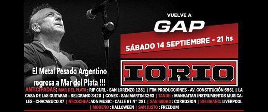 Música | Iorio regresa a Mar del Plata en GAP